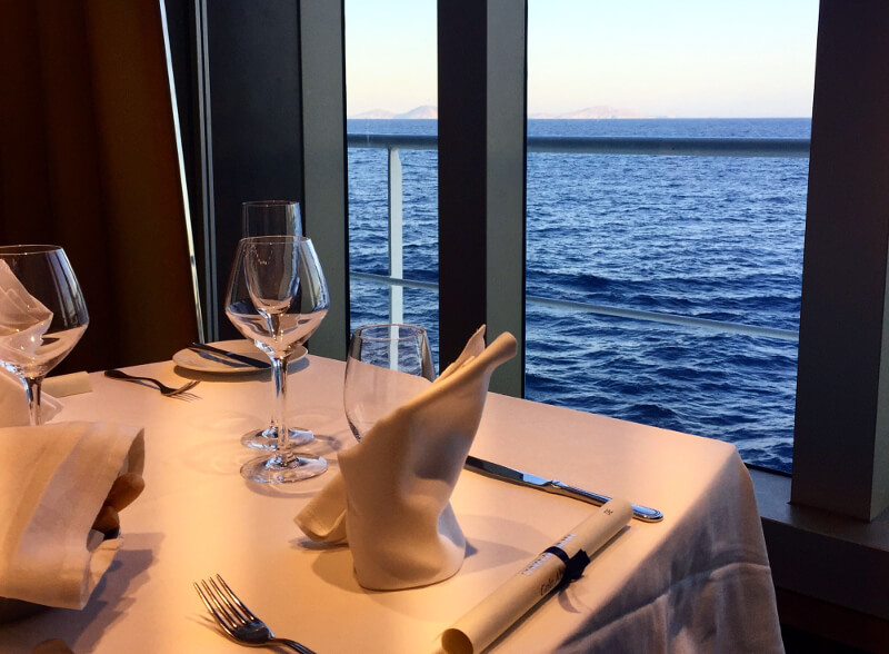 Abendessen mit Meerblick bei Costa