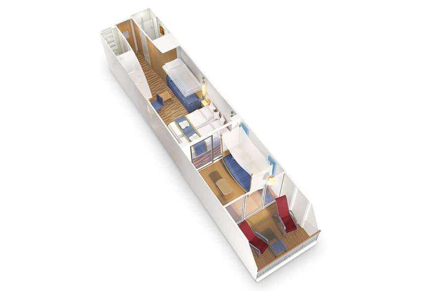 3D Grundriss Junior-Suite mit Lounge (Hyperion)
